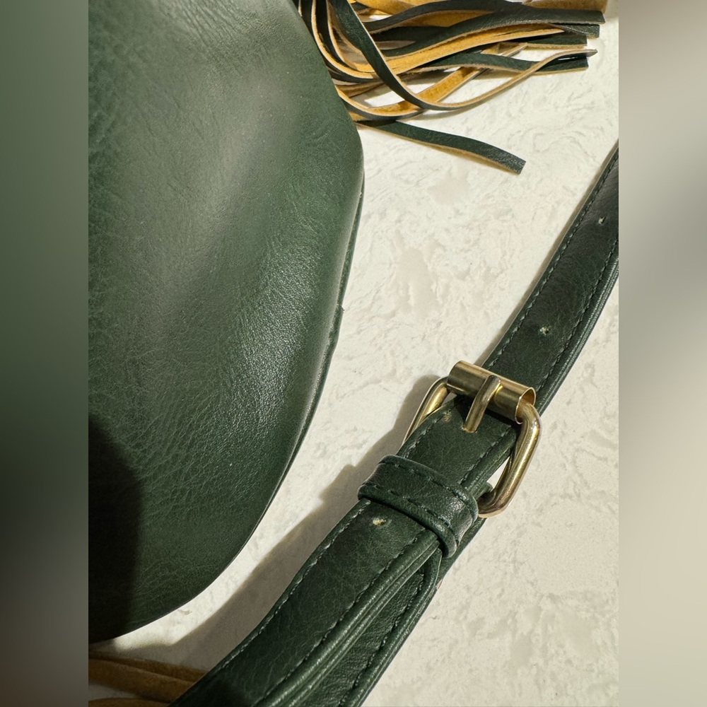 Green Faux Leather Bucket Bag - Picture 3 of 15